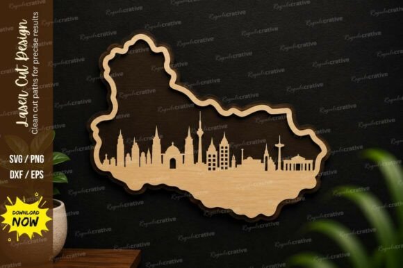 Download Landscape Map SVG Laser Cut Decor - Deco Collection