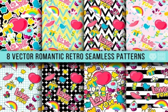 Download Retro Romantic Patterns - Romantic Collection