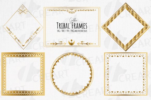 Download Golden Tribal Bohemian Frames Decoration - Deco Collection