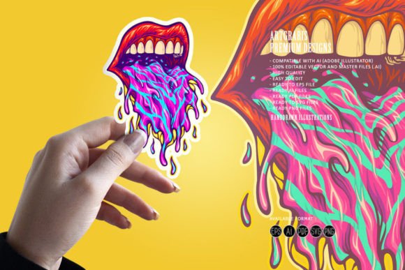 Download Psychedelic Magic Trippy Lips - Premium Resources