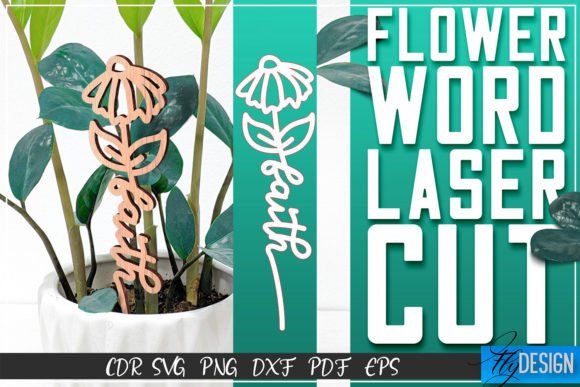 Download Flower Word Laser Cut SVG | Flower Decor - Deco Collection