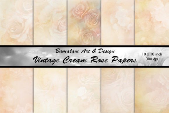 Download Vintage Cream Rose Scrapbook Papers - Rose Collection