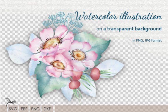 Download Watercolor Floral Illustrations Rosehip - Rose Collection