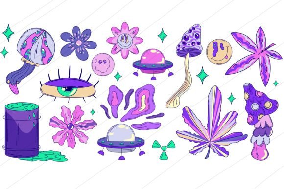 Download Retro Hipster Y2k Trippy Set - Trippy Collection