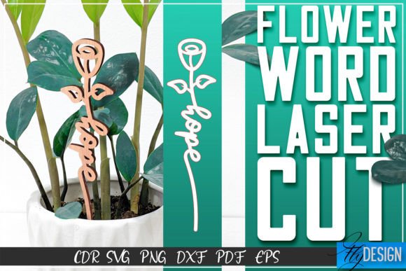 Download Flower Word Laser Cut SVG | Flower Decor - Deco Collection