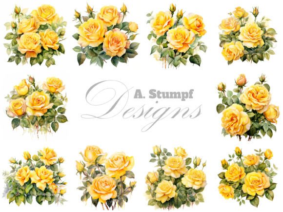 Download Yellow Roses Watercolor Flowers Clipart - Rose Collection