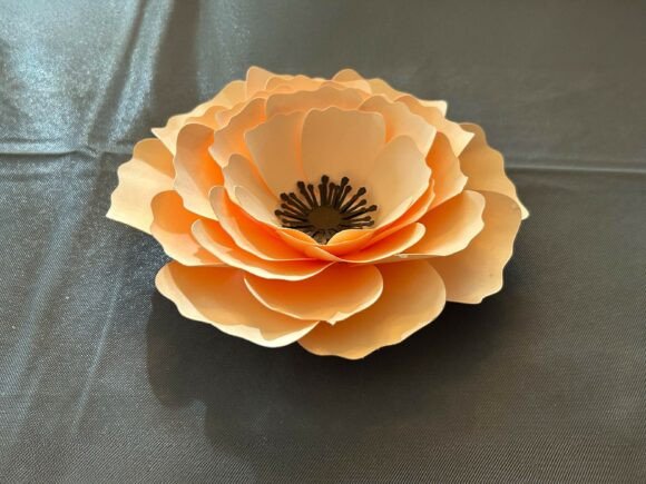 Download 3D Peach Paper Flower Template DIY Floral Decor - Deco Collection