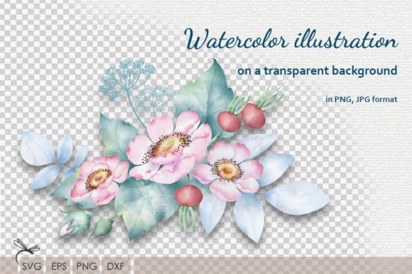 Download Watercolor Floral Illustrations Rosehip - Rose Collection