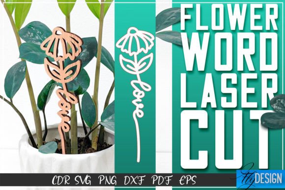 Download Flower Word Laser Cut SVG | Flower Decor - Deco Collection