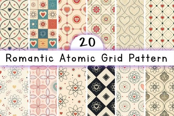 Download Romantic Atomic Grid Pattern - Romantic Collection