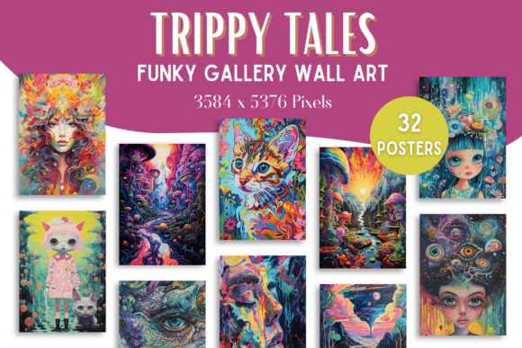 Download Trippy Funky Gallery Wall Art Posters - Trippy Collection