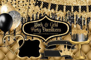 Download Black and Gold Party Decorations Clipart - Deco Collection