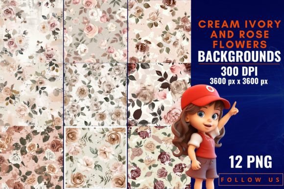 Download CREAM IVORY and ROSE FLOWERS BACKGROUNDS - Rose Collection